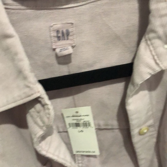Gap lavender lilac corduroy button down shirt shacket size large new with tag - Picture 6 of 9